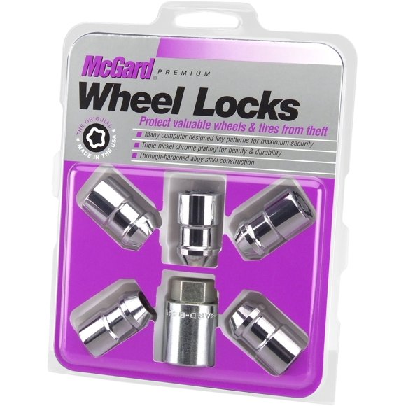 McGard 24532 Chrome Cone Seat Wheel Locks (7/16" - 20 Thread Size), 5 Locks / 1 Key