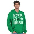 thumbnail image 3 of Kiss Me Im Irish Classic Saint Pattys Zip Up Hoodie Men's Women's Brisco Brands L, 3 of 6