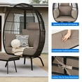 DEXTRUS Wicker Egg Chair with Ottoman,with Stand, Cushions, Egg Chairs