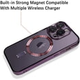 thumbnail image 2 of Funda para teléfono hecha para iPhone 15 Pro Max (6,7 pulgadas) con protector de lente de cámara, antiarañazos, a prueba de golpes, galvanizada, delgada, para mujeres y hombres, color morado, 2 of 4