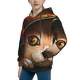 thumbnail image 2 of Kll Unisex Kids Boys Girls Hooded Pocket Pullover Hoodies-Animal Cat, 2 of 9