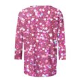 thumbnail image 5 of Plus Size 3/4 Sleeve Tops for Womens Fashion Sequins T Shirts Dressy Casual Loose Tunic Tees Blouse, 5 of 5