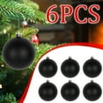 thumbnail image 4 of Kumdkd Black Christmas Ornaments Set - 6-Piece 3.15" Plastic Baubles for Tree Decor, Holiday Party, and Gift (Generous Size), 4 of 8