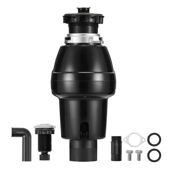 KFFKFF Garbage Disposal, 3/4HP 3250RPM Constant Operation Food Residue Eliminator, Simple Connection Food Residue Pulverizing System with Noise Diminishing, Electrical Cable & Splash Protector