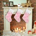 thumbnail image 7 of Coolnut 17.7 Inch Christmas Stockings, 2 PCS Flower Texture Pink Presonalized Large Stocking Sock for Family Holiday Xmas Party Decorations, 7 of 7