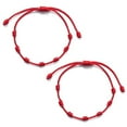thumbnail image 2 of Cheers US 10Pcs Summer String Bracelets Red Bracelet Red Cord Bracelet Adjustable Kabbalah Red Knot String Bracelet Amulet for Evil Eye and Good Luck for Friendship, 2 of 7