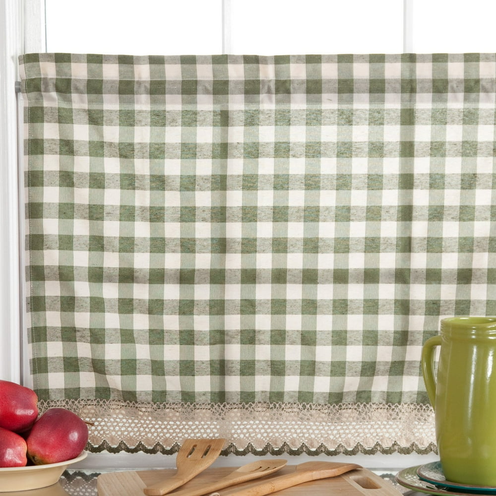 Buffalo Check Kitchen Curtains, Set of 2 Tiers
