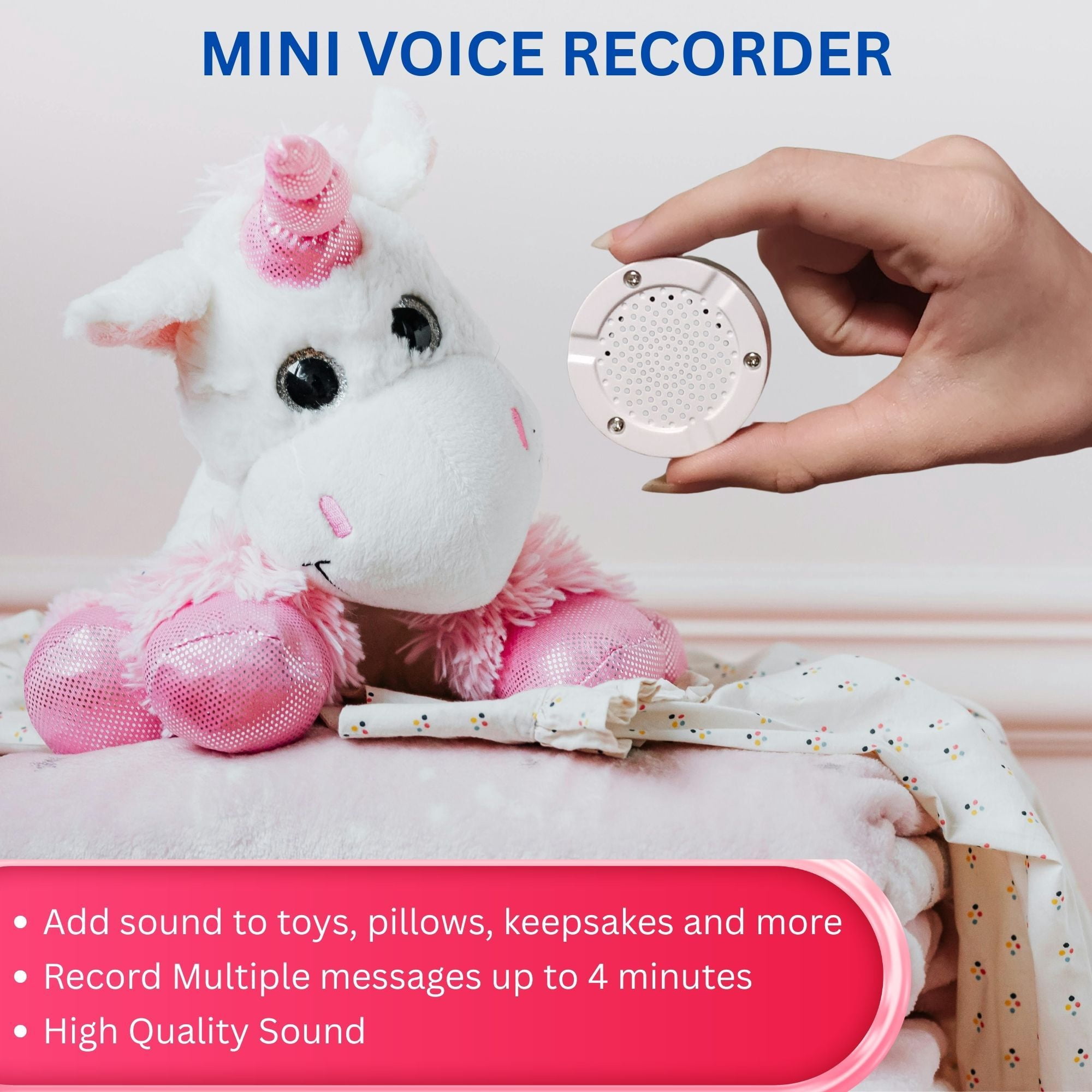 RediTekGo™ 12 Pack Voice Recorder Modules with USB Upload, 240 Second Playback, Sound Module for DIY Cards, Gifts, Plush & Craft Projects