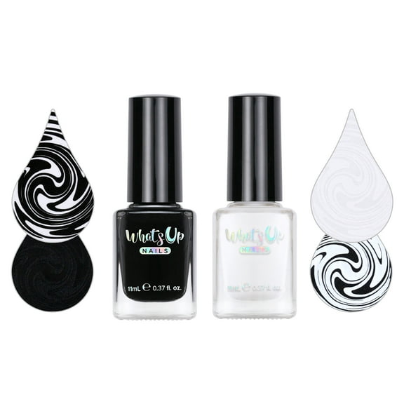 Whats Up Nails - Essentials Collection Stamping Polishes 2 Pack (White, Black)