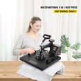 thumbnail image 2 of KFFKFF Multifunctional Heat Press Machine, 8-in-1, 15x15 Inch, T-Shirt Printing Machine with 360° Rotation, Expert Sublimation Heat Press for Vinyl, Sublimation, and Heat Transfer Projects, 2 of 9