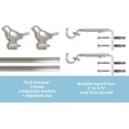 thumbnail image 6 of Urbanest 3/4-inch Cute Bird Designer Decorative Adjustable Window Treatment Curtain Single Rod Set, Heavy Duty, Antique Silver/Pewter, 28"-48", 6 of 8