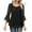 Black, variant on Fantaslook Ruffle 3/4 Sleeve Dressy Blouses for Women Glitter Double Layers Mesh Tunic Tops Crew Neck Summer Shirts