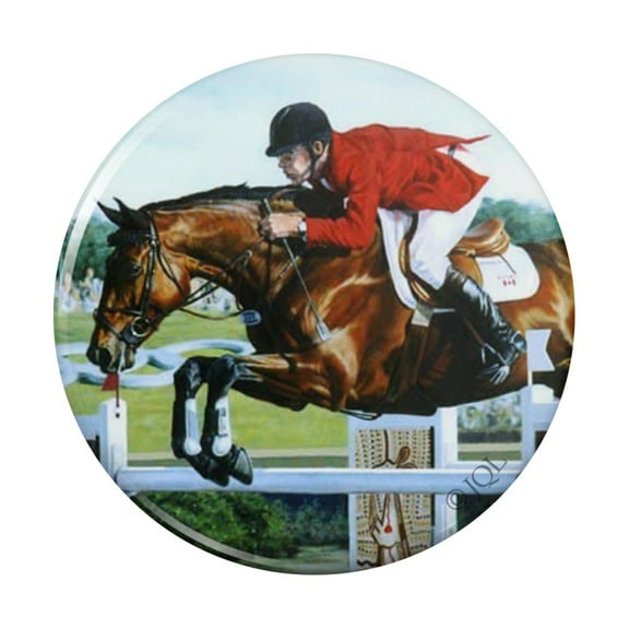 Horse Show Jumping Stadium Kitchen Refrigerator Locker Button Magnet