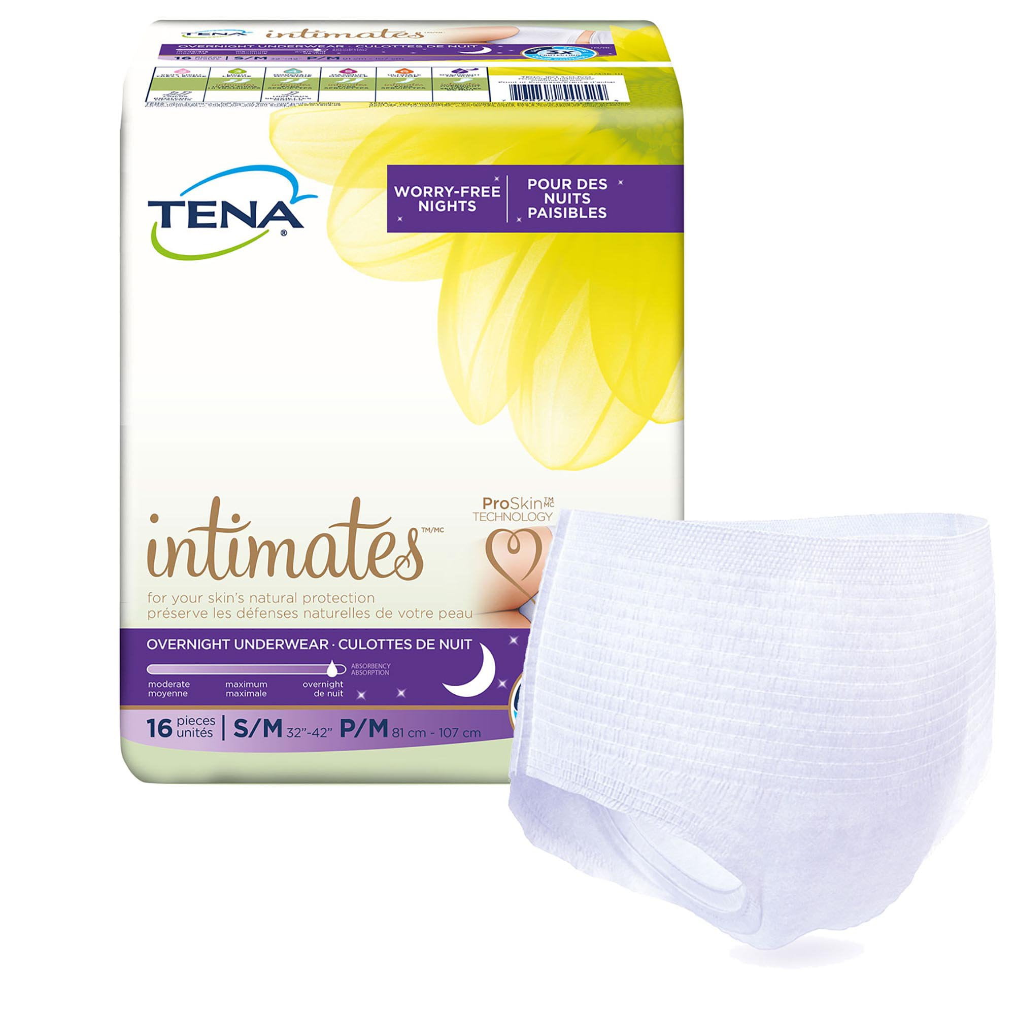 TENA Overnight Disposable Underwear Female Pull On with Tear Away Seams