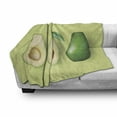 thumbnail image 3 of Avocado Soft Flannel Fleece Throw Blanket, Realistic Avocado Cut in Half Image with Brown Exotic Food Theme, Cozy Plush for Indoor and Outdoor Use, 60" x 80", Green Pale Green Brown, by Ambesonne, 3 of 6