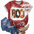 thumbnail image 7 of TOWED22 Ghost Spooky Halloween Shirts for Women Funny Bow Pumpkin Graphic Tees Fall Short Sleeve Tops Costumes(Red,XXL), 7 of 7