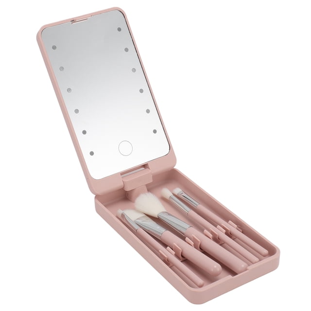 CAJA DE CEPILLO DE MAQUILEJE CON ESPEJO, JUEGO DE CEPILLO DE MAQUILAR