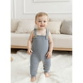 thumbnail image 6 of Miaouyo 0-24 Months Infant Baby Boys Girls Knitted Overalls Stylish Solid Color Ribbed Trim Square Neck Sleeveless Romper, 6 of 9