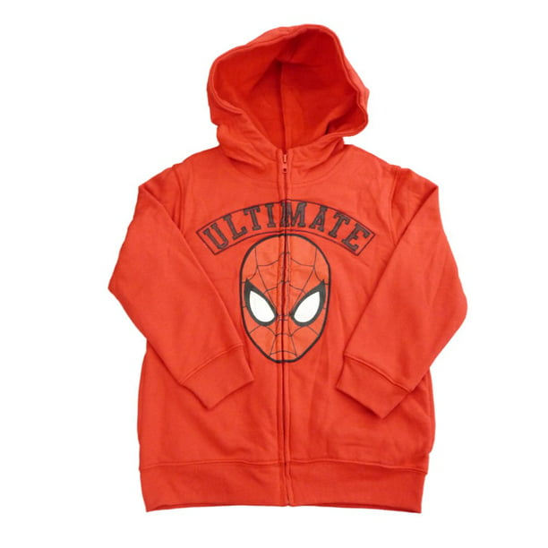 Marvel Comics Ultimate Spiderman Boys Red Zip Up Hoodie