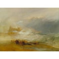 thumbnail image 2 of Joseph Mallord William Turner 14x11 Black Ornate Wood Framed Double Matted Museum Art Print Titled: Wreckers - Coast of Northumberland, with a Steam-Boat Assisting a Ship off Shore (183, 2 of 5