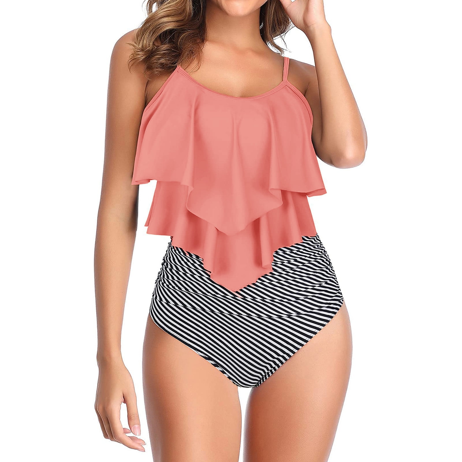 tankini with ruffle sleeves