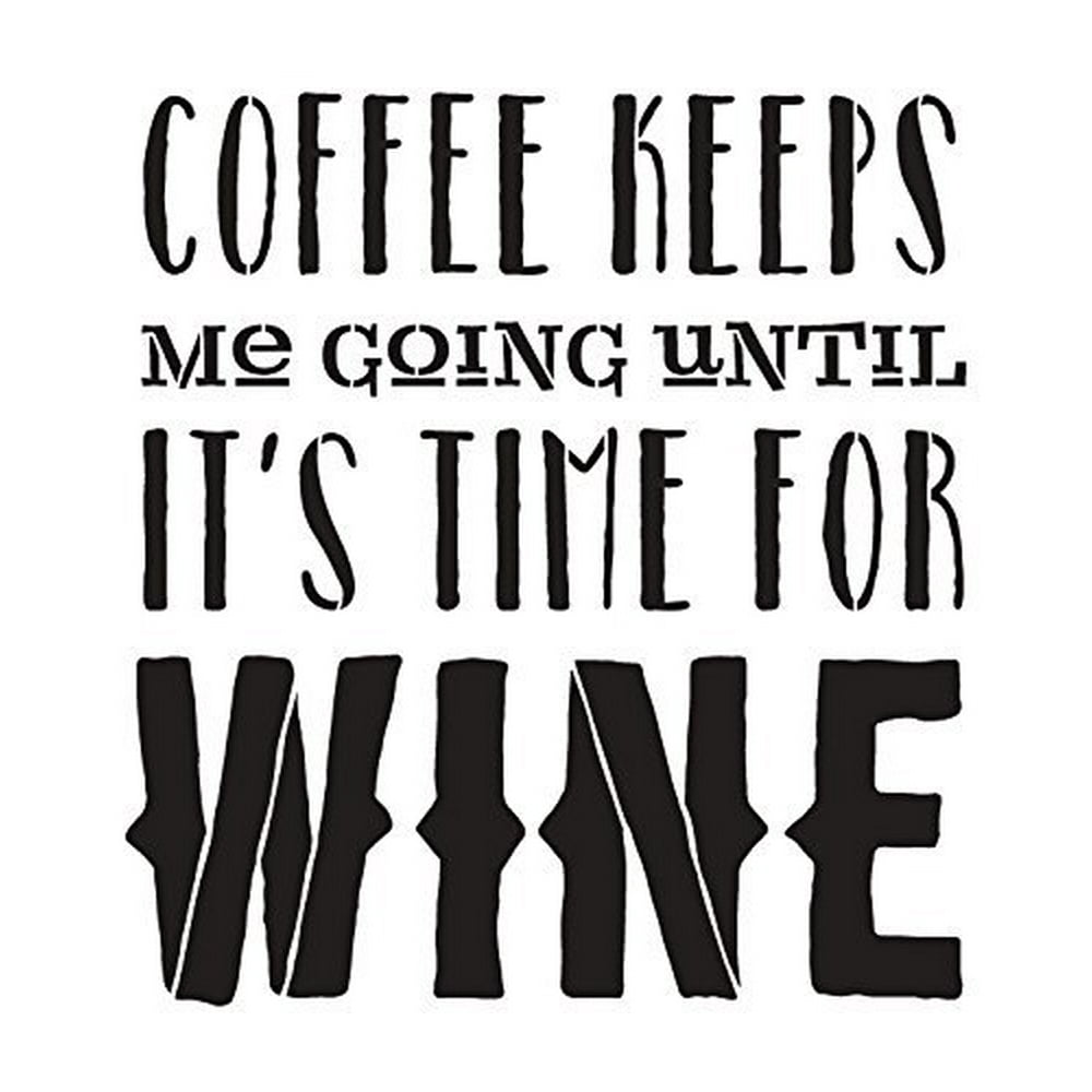 Coffee Keeps Me Going Stencil by StudioR12 | Funky Word Art - Medium 9