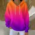 thumbnail image 2 of Fall/Winter Women Top for Women,Women Hoddie,,Women Casual Tops Women Shirts Gradient Printed Long Sleeve Hood with Drawstring Pocket Pulr for Fall Winter Tops, 2 of 4