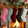 thumbnail image 4 of Cute Christmas Stocking Hanging Ornament, Solid Color Twists Knitting Stockings Pendant Decoration For Fireplace, Shop Window And Xmas Tree, 4 of 5