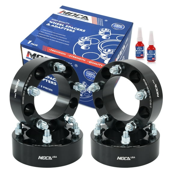 MOCA AUTOPARTS 4PCS 2"(50mm) Wheel Spacers 5x5.5" to 5x5.5" with 1/2"x20 Thread Pitch Fit for 1994-2001 Dodge Ram 1500 & 1992-2002 Ford E-150 Econoline & 1999-2004 Suzuki Vitara