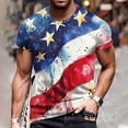 thumbnail image 3 of NAMTYQX 4th of July Camisetas para hombres Lounge Loose American Flag Print Dark Blue Size 2XL, 3 of 5