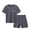 Gray, variant on Ahuyic Toddler Kids Casual Fashion Outfits, Spring And Autumns Solid Color Top And Pants Set For Kids, Children's Short Sleeved Round Neck Top Set Elastic Waist Shorts Children's Summer Casual Set