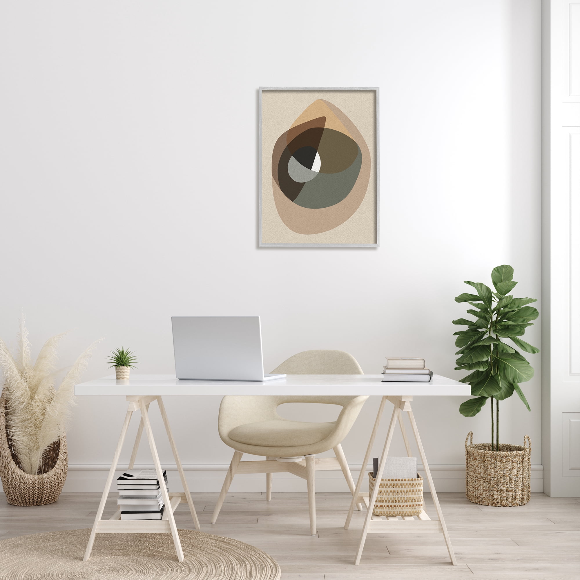 Stupell Indtries Desert Shape Abstract Collage Layered Contrasting Curves Brown,24 x 30,Design by Design Fabrikken