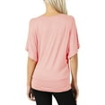 thumbnail image 5 of KOGMO Womens Trendy Dolman Kimono Sleeve Casual Drape Bottom Banded Top T-Shirt (S-3X), 5 of 6