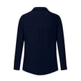 thumbnail image 5 of Babysbule Women's Crinkled Gauze Button Down Shirt, Long Sleeve Turn-Down Collar Loose Fit Blouse for Casual Daily & Office Wear, 5 of 5