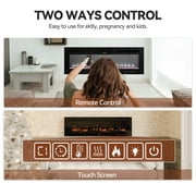 Mondawe 36 Electric Fireplace Inserts Recessed and Wall Mounted, Fireplace with Remote Control and Adjustable Flame Color, 750/1500W, Black