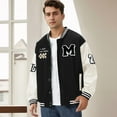 thumbnail image 5 of HISITOSA Mens Womens Varsity College Jacket Baseball Bomber Jacket Vintage Sweatshirt Casual Unisex Streetwear Coats with Patch, 5 of 7