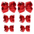 thumbnail image 7 of GIXUSIL 6 Pieces Boutique Grosgrain Ribbon Pinwheel (6inch ×2, 4inch ×2, 3inch ×2) Hair Bows Alligator Clips For Babies Toddlers Teens，Red, 7 of 7