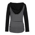 thumbnail image 3 of ZTTD Women's Maternity Casual Drawstring Hoodie Thin Sweatshirts Long Sleeve V Neck Blouse Top Pocket Blouse, Sizes S-2XL, 3 of 6