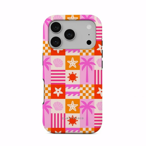 CASETEROID Tough Case for iPhone 17 Pro – Dual-Layer Protection, Shockproof [Compatible with MagSafe] – Seaside Shuffle Case