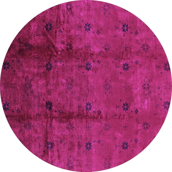 Ahgly Company Indoor Round Oriental Purple Industrial Area Rugs, 8' Round