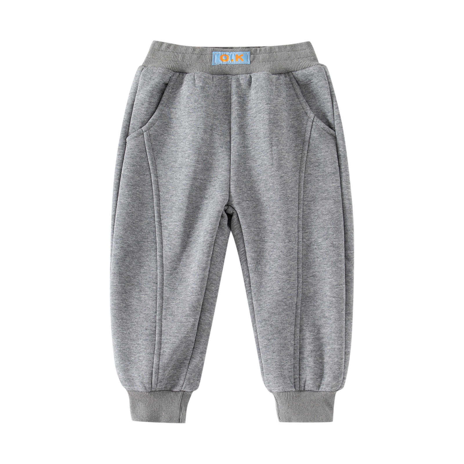 Otqutp Children Running Joggers Toddler Child Kids Baby Boys Girls Patchwork Fashion Solid Thick Warm Sport Pants Trousers