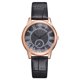 thumbnail image 1 of Reloj de cuarzo con esfera de números romanos de moda Reloj de pulsera con correa de cuero PU para mujer (negro), 1 of 2