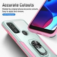 thumbnail image 3 of Xhy Moto G Power 2022 Case Military Grade Shockproof Cover Ring Holder Kickstand Support Magnetic Car Mount Dual Layer Protective Phone Case (Teal+Pink), 3 of 8
