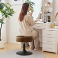 thumbnail image 3 of Furniliving Adjustable Vanity Stool, Swivel Makeup Chair, Ottoman Stool for Livingroom Bedroom, Yellow Brown, 3 of 13