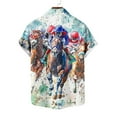 thumbnail image 6 of Cllios Men's Hawaiian Shirts Big and Tall Horse Print Beach Tops Loose Fit Cuban Collared Short Sleeve T-shirts Cotton Button Down Bowling Shirts S-5XL, 6 of 6