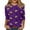 #+001Dark Purple, variant on Hogleaql Mardi Gras Shirts for Women 3/4 Length Sleeve Crew Neck Lightweight Top Carnival Mask Prints Pullover Dressy Soft Shirt Oversized Blouses Dark Purple XL