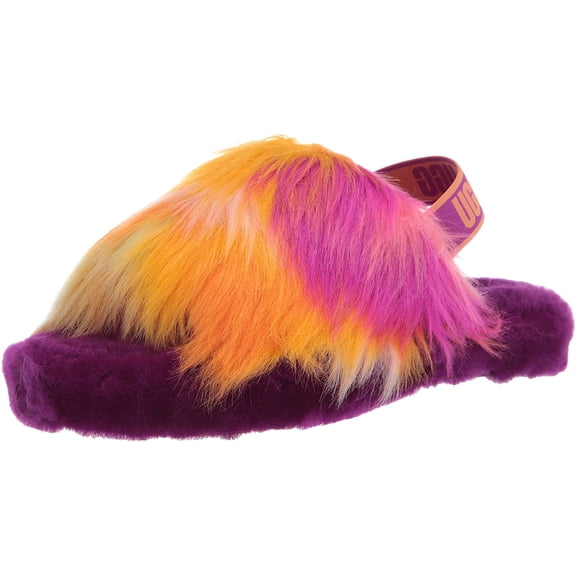UGG Unisex-Child K Fluff Yeah Slide Tie Dye Slipper Big Kid 8-12 Years 5 Big Kid Berrylicious