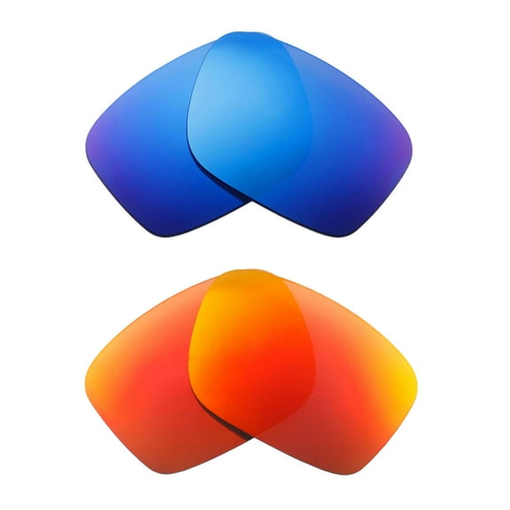 Walleva Polarized Fire Red   Ice Blue Replacement Lenses For Oakley Mainlink Sunglasses ( Lens Width: 57mm)