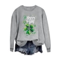 thumbnail image 2 of VKOYWKM Joyeuse St Patricks Day Sweatshirts pour Femmes, Chandails à Manches Longues à Imprimé Trèfle Irlandais Porte-Bonheur, Coupe Ample, Col Ras du Cou, Chandails, 2 of 5