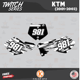 thumbnail image 2 of Kalair GFX Graphics Kit for Ktm SX SXF 125-250-350-450 (2001-2002) Twitch Series, 2 of 5